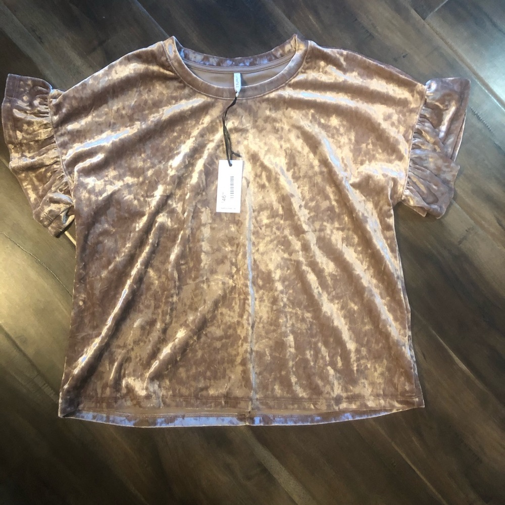 Crushed Velour Ruffle Tee